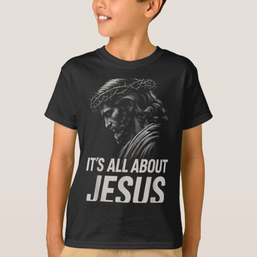 T-shirt Hugvyn Its All About Jesus Christian Faith Patriot (Devant)
