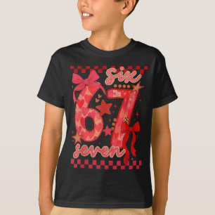 T-shirt Hugvyn Six Seven Saint-Valentin 6 7 Mème Carreaux 