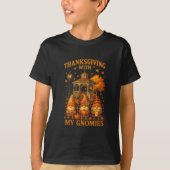 T-shirt Hugvyn Thanksgiving With My Gnomies Fall Autumn Gn (Devant)