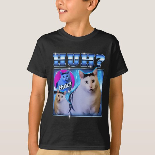 T-shirt Huh Cat Funny Cat Meme Weird Cat Bootleg (Devant)