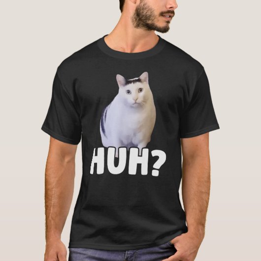 T-shirt Huh Meme Cat (Devant)