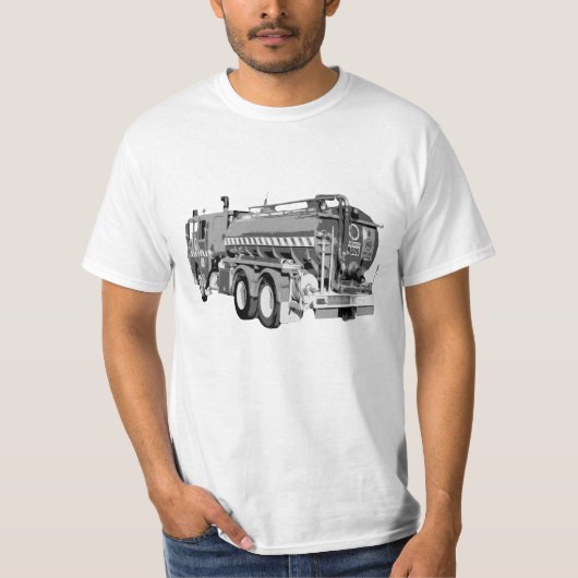 T-shirt Huile de camion-pompier gris peinte, (Devant)