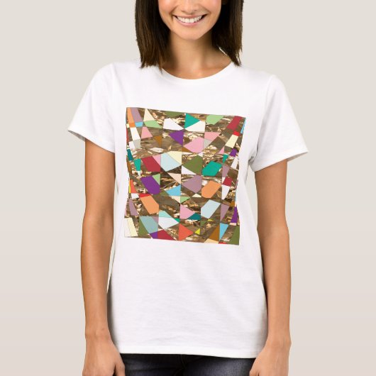 T-shirt Huile d'or couleur Abstraite (Devant)