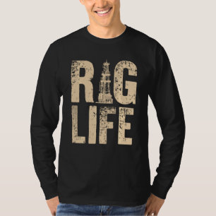 T-shirt Huile Drôle Rig Pour Huile Terrain Homme Travaille
