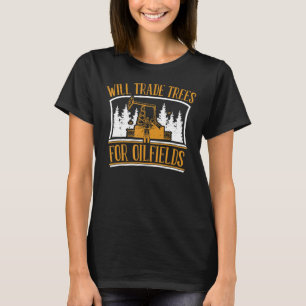 T-shirt Huile foreuse Arbres fracking Fracker Champ d'huil