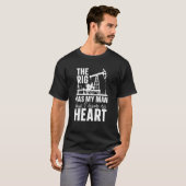 T-shirt Huile foreuse creuse fracking champ d'huile (Devant entier)
