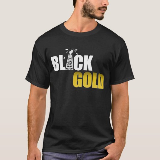 T-shirt Huile noire d'or (Devant)