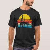T-shirt Huile Rétro puits Pumpjack Oilfield Worker Huile R (Devant)