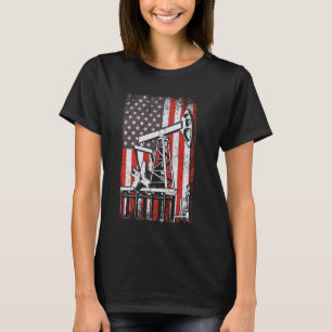 T-shirt Huile Rig USA Drapeau américain Landman Oilfield W