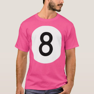 T-shirt Huit Bal Noir Huit Bal De Billard