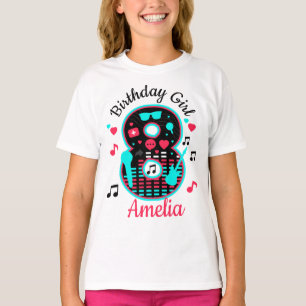 T-shirt Huit Birthday Girl Music 8e