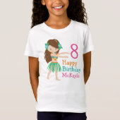 T-Shirt Hula Dancing Girl Anniversaire de enfant personnal (Devant)