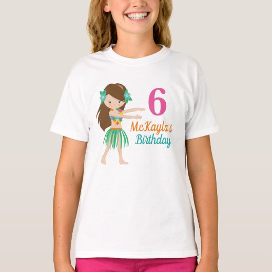 T-shirt Hula Girl Dancer mignonne Anniversaire de enfant p (Devant)