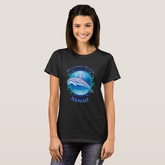 T-shirt Hulopoe Beach Hawaii Hi Vacances Souvenir Dolphin (Devant entier)