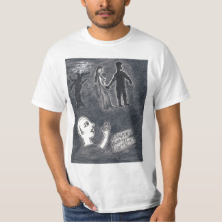 T-shirt humain implorant de contact