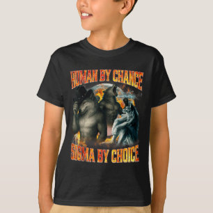 T-shirt Humain par hasard Sigma par choix Drôle Alpha Loup