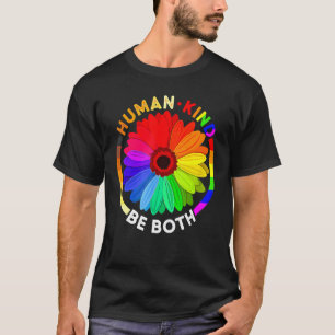 T-shirt Humain Soit À La Fois Daisy Rainbow Lgbt Ally Prid