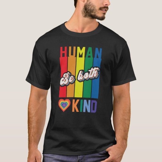 T-shirt Human | Be Kind | Rainbow | LGBTQ (Devant)