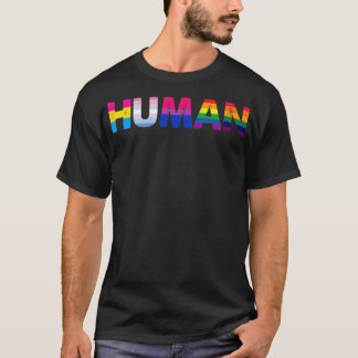 T-shirt HUMAN LGBT Drapeau Gay pride Mois Transgenre Rainb