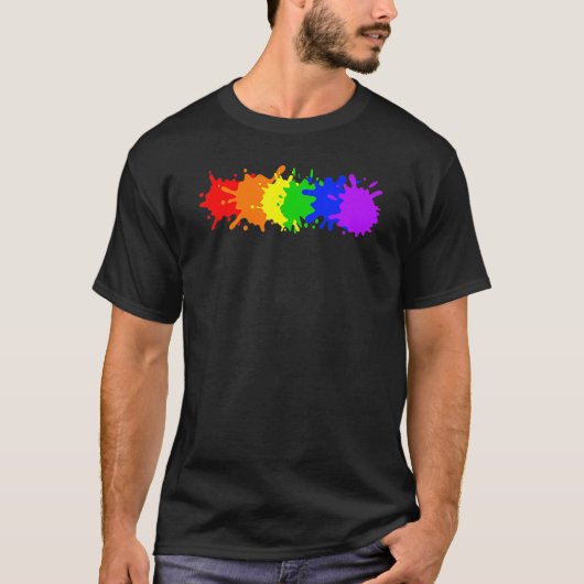 T-shirt Human LGBT Gay Pride Flag Rainbow Flag (Devant)