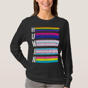 T-shirt Human Lgbt Q Fierté Drapeau Gay Bi Intersexuel Tra