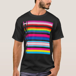 T-shirt Human LGBTQIA Rainbow Flag Fière transgenre