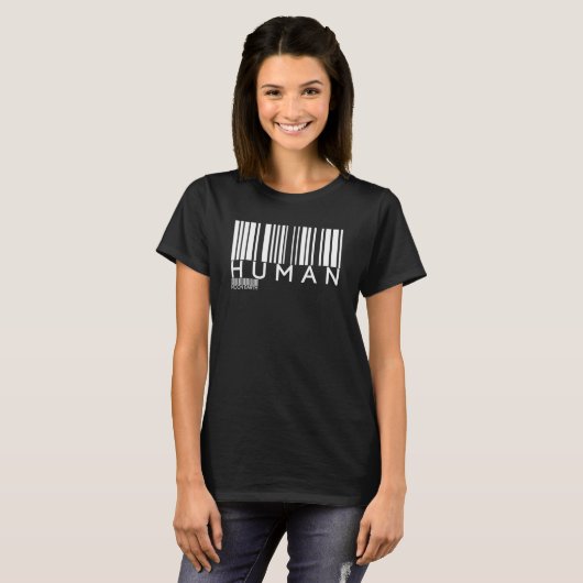 T-shirt Human Moon Earth Bar Code Alien UFO Space Planet T (Devant entier)