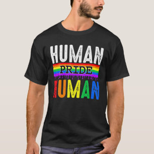T-shirt Human Pride LGBT Rainbow Flag Égalité des sexes
