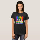 T-shirt Human Pride Month Rainbow LGBT Flag Lesbian Trans  (Devant entier)