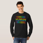 T-shirt HUMAN Rainbow LGBT Flag Gay Pride Month Lesbian (Devant entier)