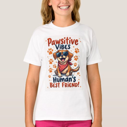 T-shirt Human’s Best Friend Cute Dog (Devant)