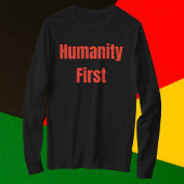 T-shirt Humanité Premier Gras Texte Rouge