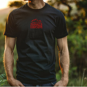 T-shirt Humeur de camping de randonnée noir rouge