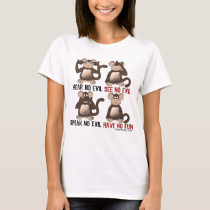 T-shirt Humeur sage de singes