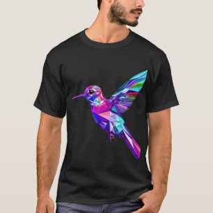 T-shirt Humming arc-en-ciel géométrique mouOiseau