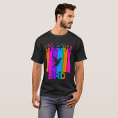 T-shirt Humming Bird Animal Rainbow Bubble Avec Silhouette (Devant entier)