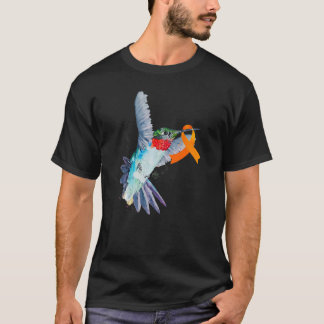T-shirt Hummingbird & Orange Ribbon Leukemia Sensibilisati