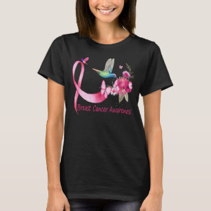T-shirt Hummingbird ribbon breast cancer awareness