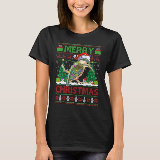 T-shirt Hummingbird   Xmas Tree Ugly Santa Hummingbird Chr (Devant)