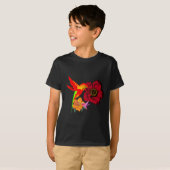 T-shirt Hummingbirds se nourrit d'art graphique aux fleurs (Devant entier)