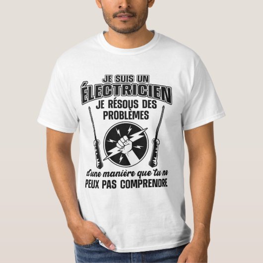 T-shirt Humor électricien (Voorkant)