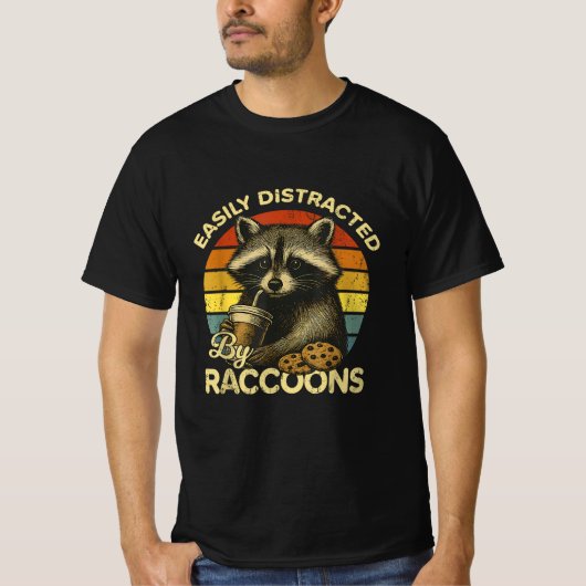 T-shirt Humor Unhinged And Feral Raccoon Cowboy Trash  (Devant)