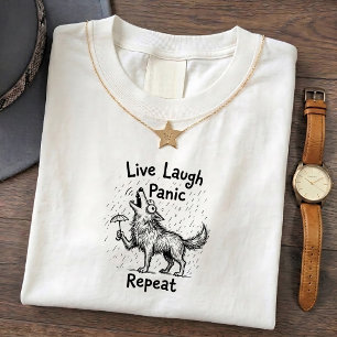 T-shirt humoristique Loup hurlant Vive Rire Paniqu