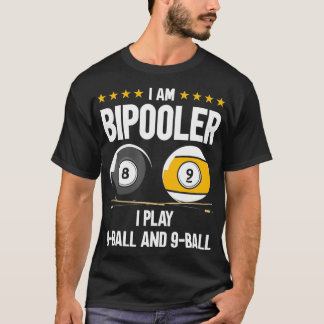 T-shirt humour à 8 balles et 9 balles Billard amusant