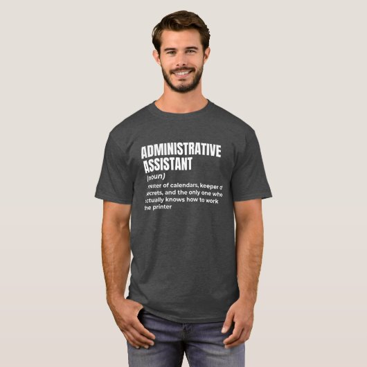 T-shirt Humour Admin Assistant (Devant entier)