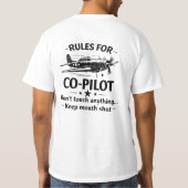 T-Shirt Humour Avion WWII Règles du copilote (Dos)