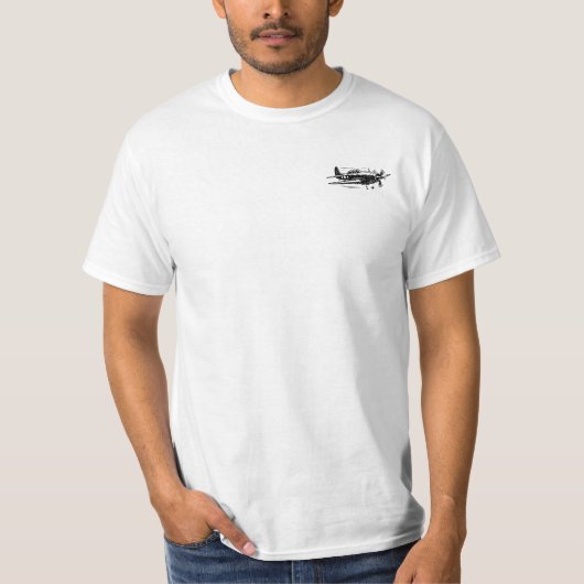 T-Shirt Humour Avion WWII Règles du copilote (Devant)