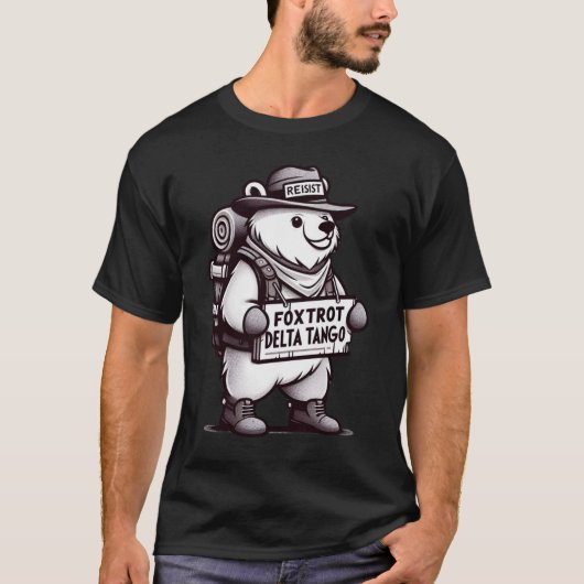 T-shirt Humour Bear Tee - Foxtrot Delta Tango Conception d (Devant)