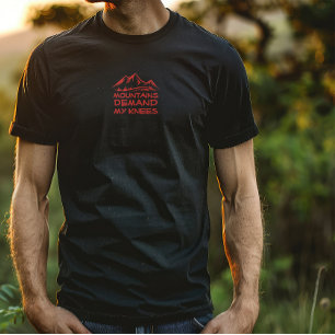 T-shirt Humour camping randonnée noir rouge