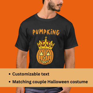 T-shirt Humour Citrouille King Couple Costume d'Halloween